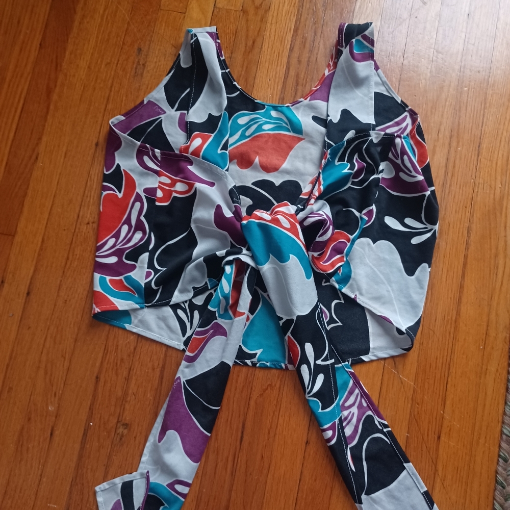 Vintage Colorful Women's Tie-Top